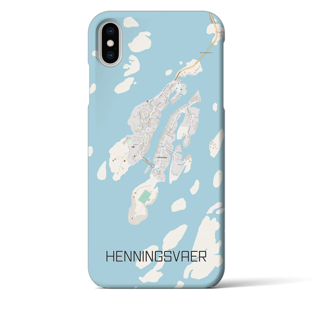 【ヘニングスヴァール(ノルウェー)】地図柄iPhoneケース(バックカバータイプ)