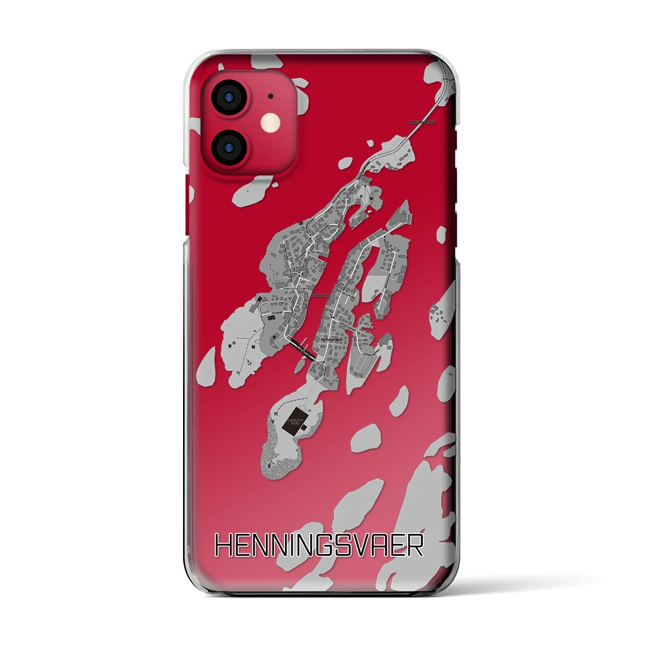 【ヘニングスヴァール(ノルウェー)】地図柄iPhoneケース(クリアタイプ)