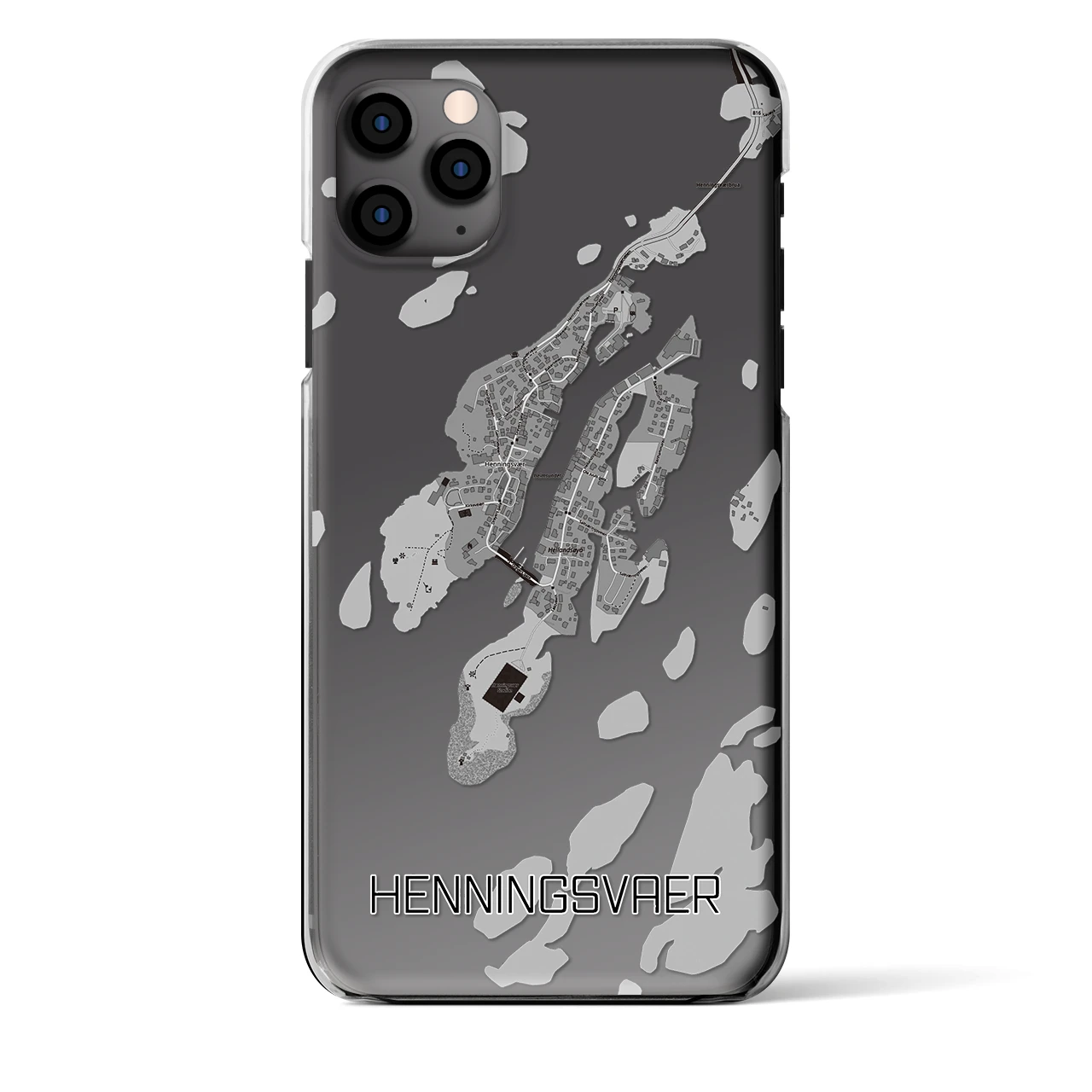 【ヘニングスヴァール(ノルウェー)】地図柄iPhoneケース(クリアタイプ)