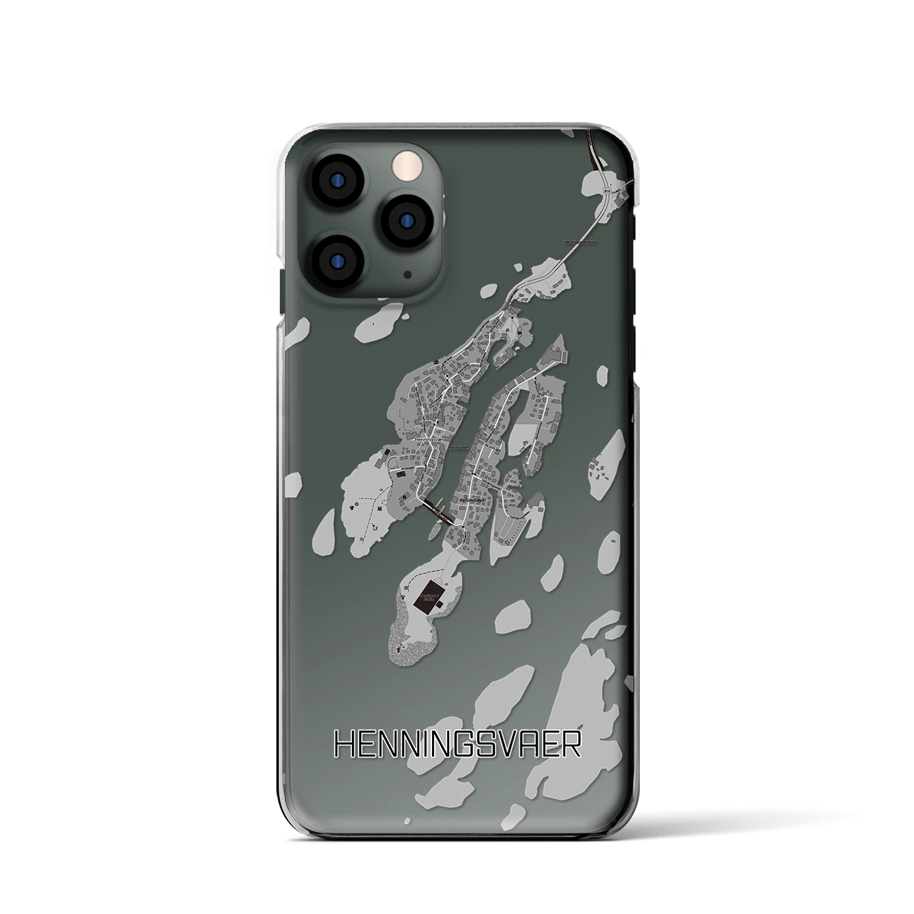 【ヘニングスヴァール(ノルウェー)】地図柄iPhoneケース(クリアタイプ)