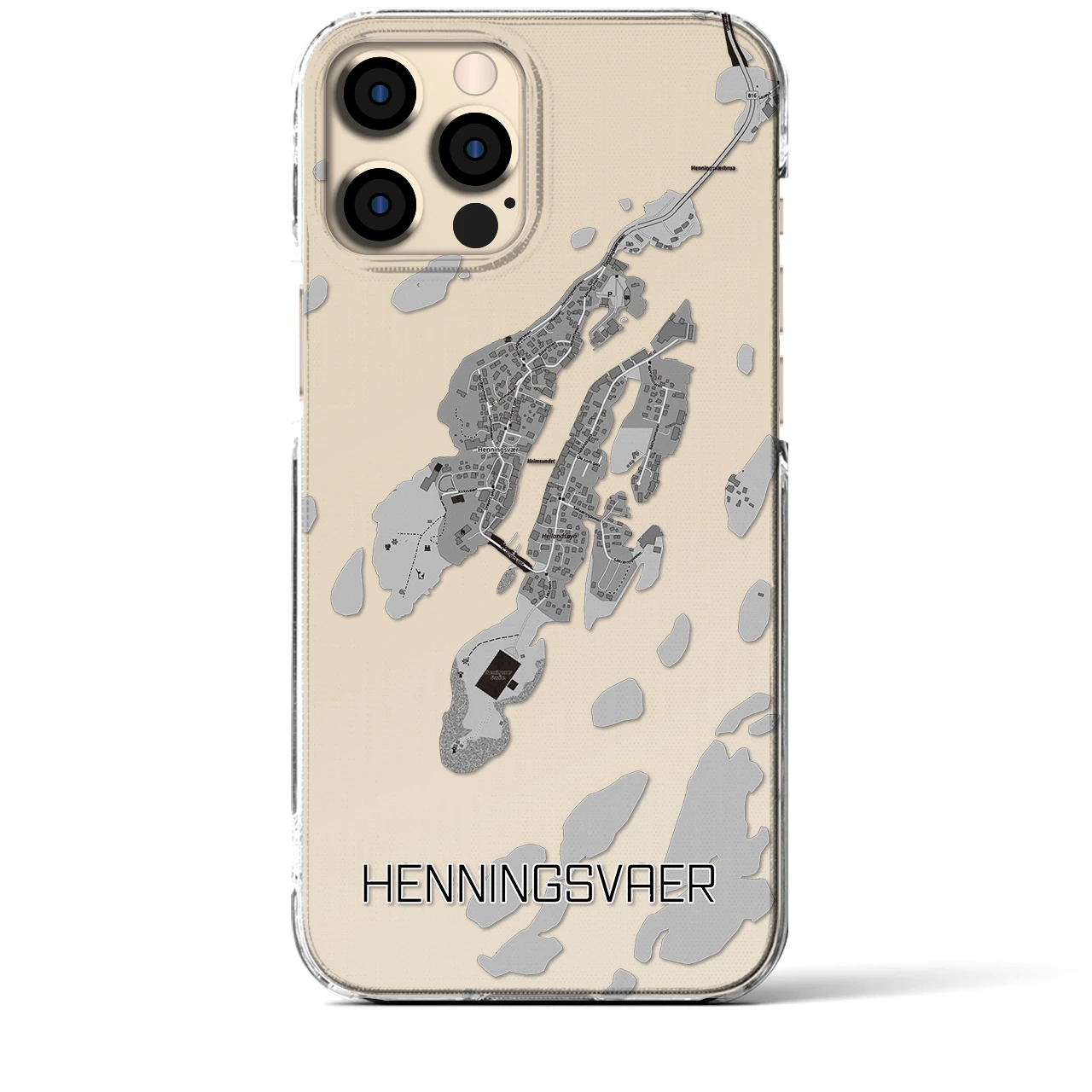 【ヘニングスヴァール(ノルウェー)】地図柄iPhoneケース(クリアタイプ)