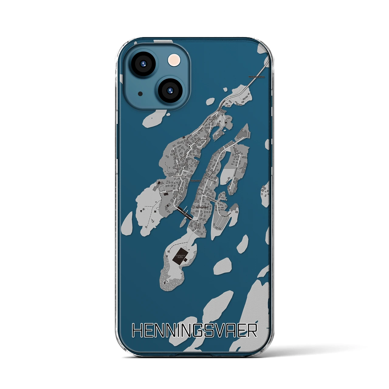 【ヘニングスヴァール(ノルウェー)】地図柄iPhoneケース(クリアタイプ)