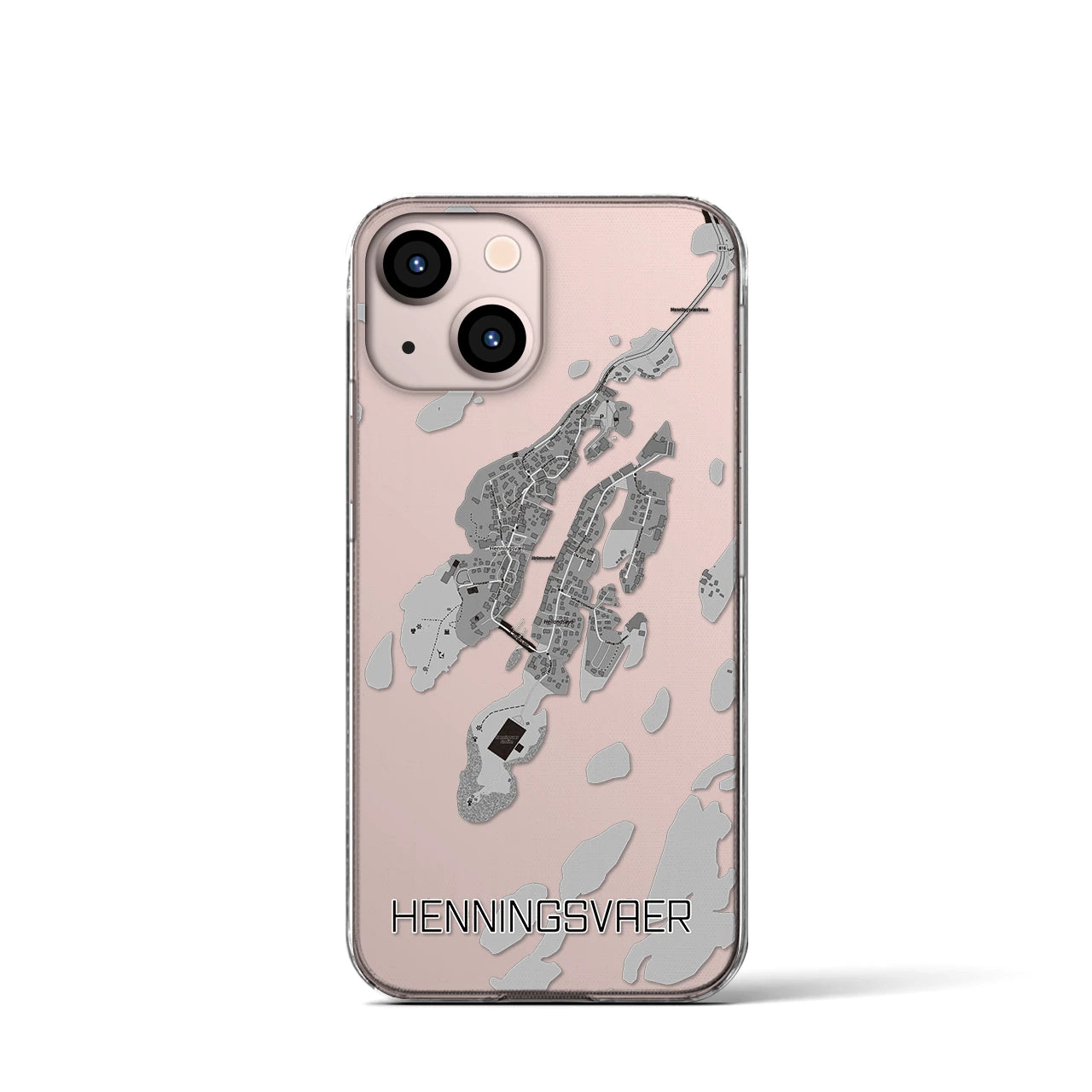 【ヘニングスヴァール(ノルウェー)】地図柄iPhoneケース(クリアタイプ)
