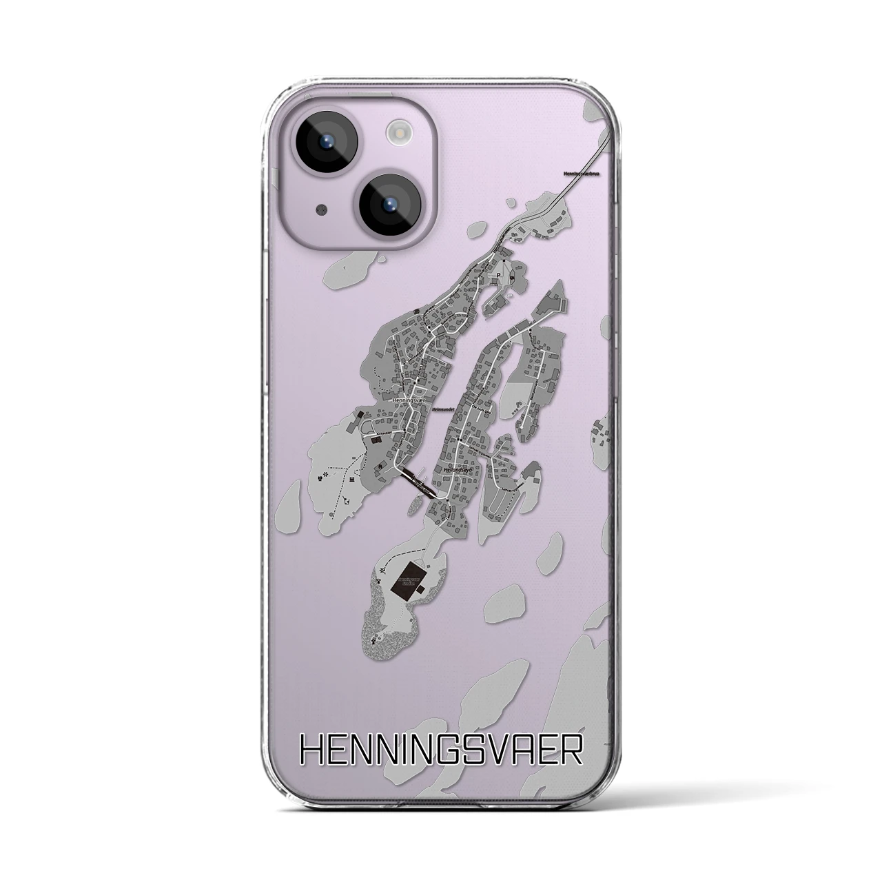 【ヘニングスヴァール(ノルウェー)】地図柄iPhoneケース(クリアタイプ)