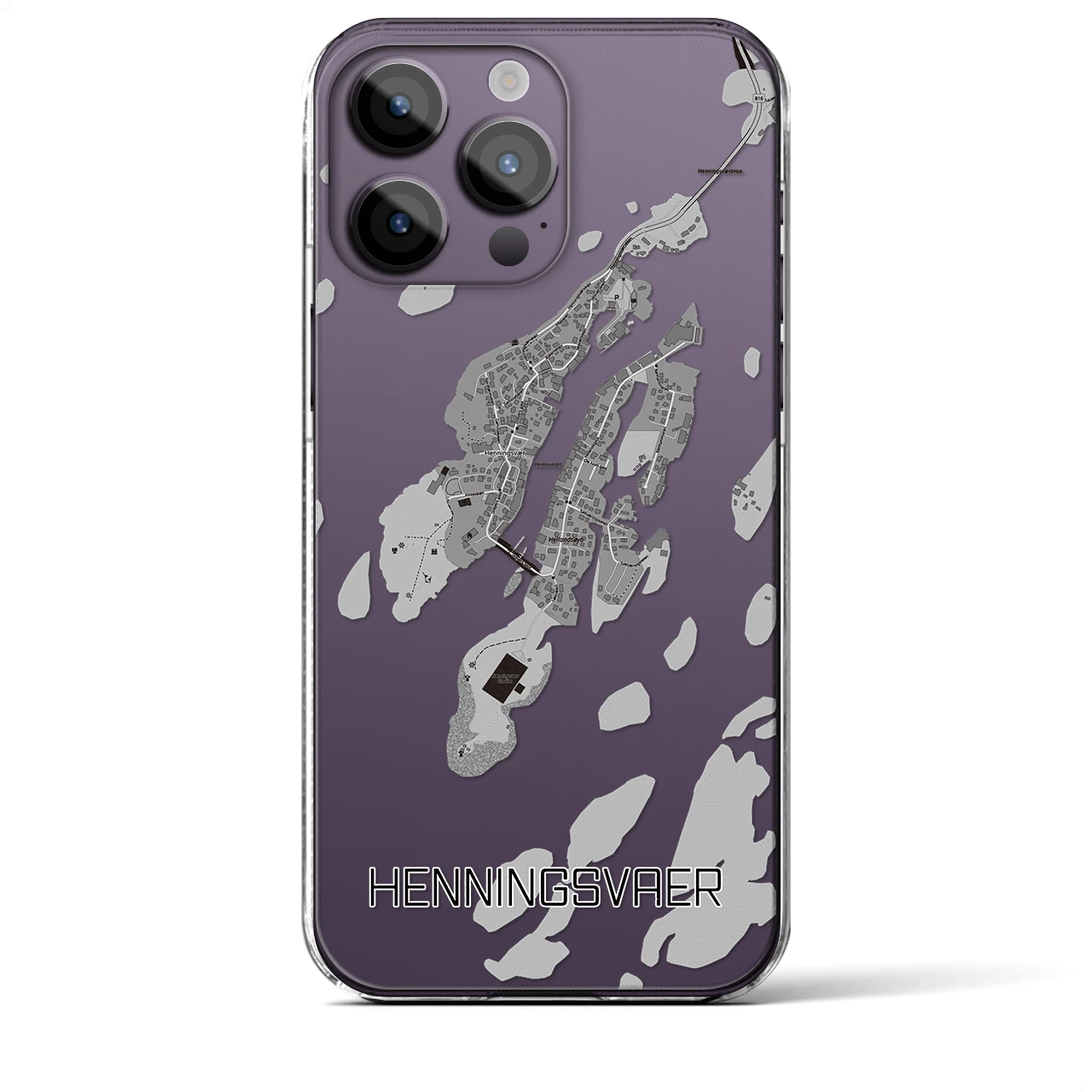 【ヘニングスヴァール(ノルウェー)】地図柄iPhoneケース(クリアタイプ)