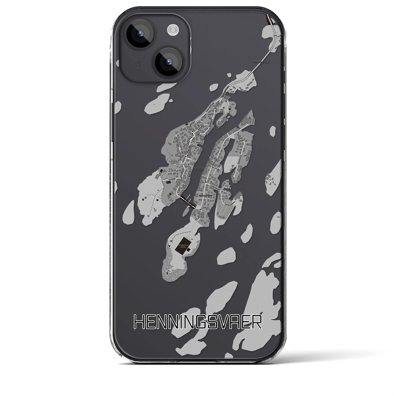 【ヘニングスヴァール(ノルウェー)】地図柄iPhoneケース(クリアタイプ)