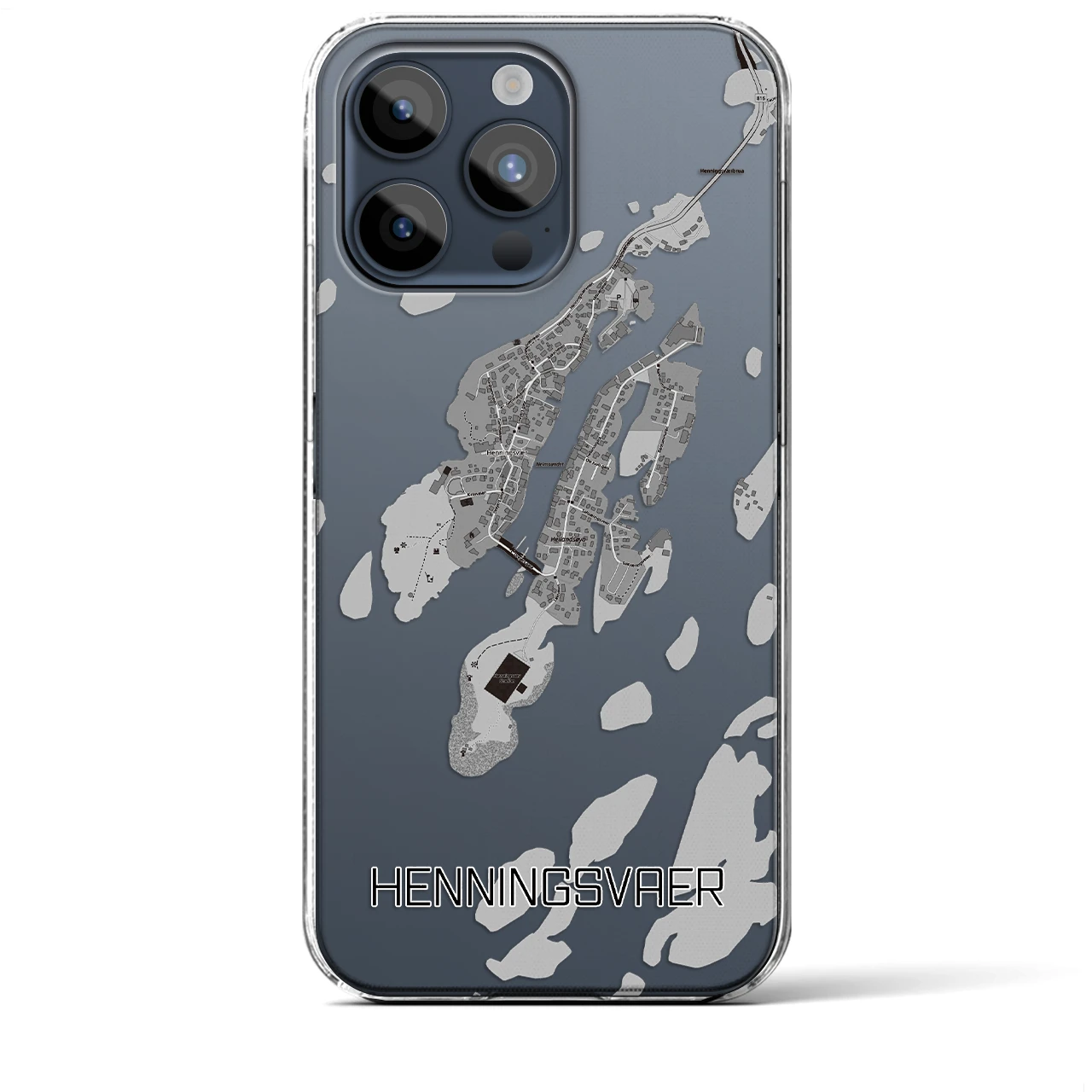 【ヘニングスヴァール(ノルウェー)】地図柄iPhoneケース(クリアタイプ)