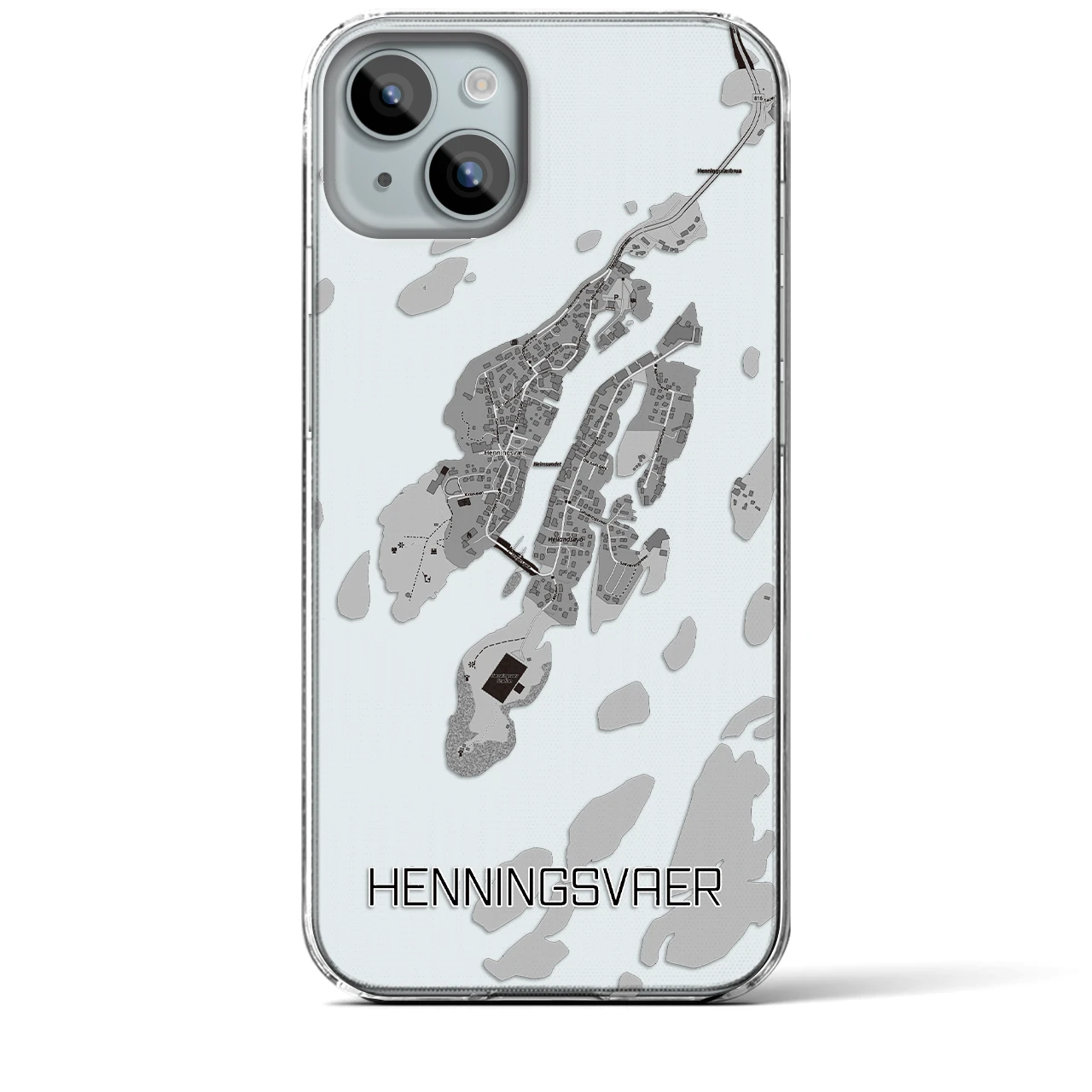 【ヘニングスヴァール(ノルウェー)】地図柄iPhoneケース(クリアタイプ)