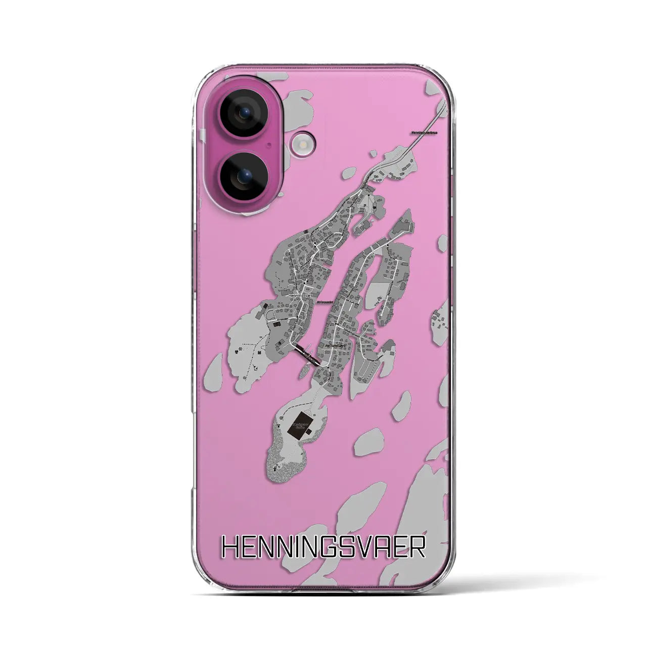 【ヘニングスヴァール(ノルウェー)】地図柄iPhoneケース(クリアタイプ)