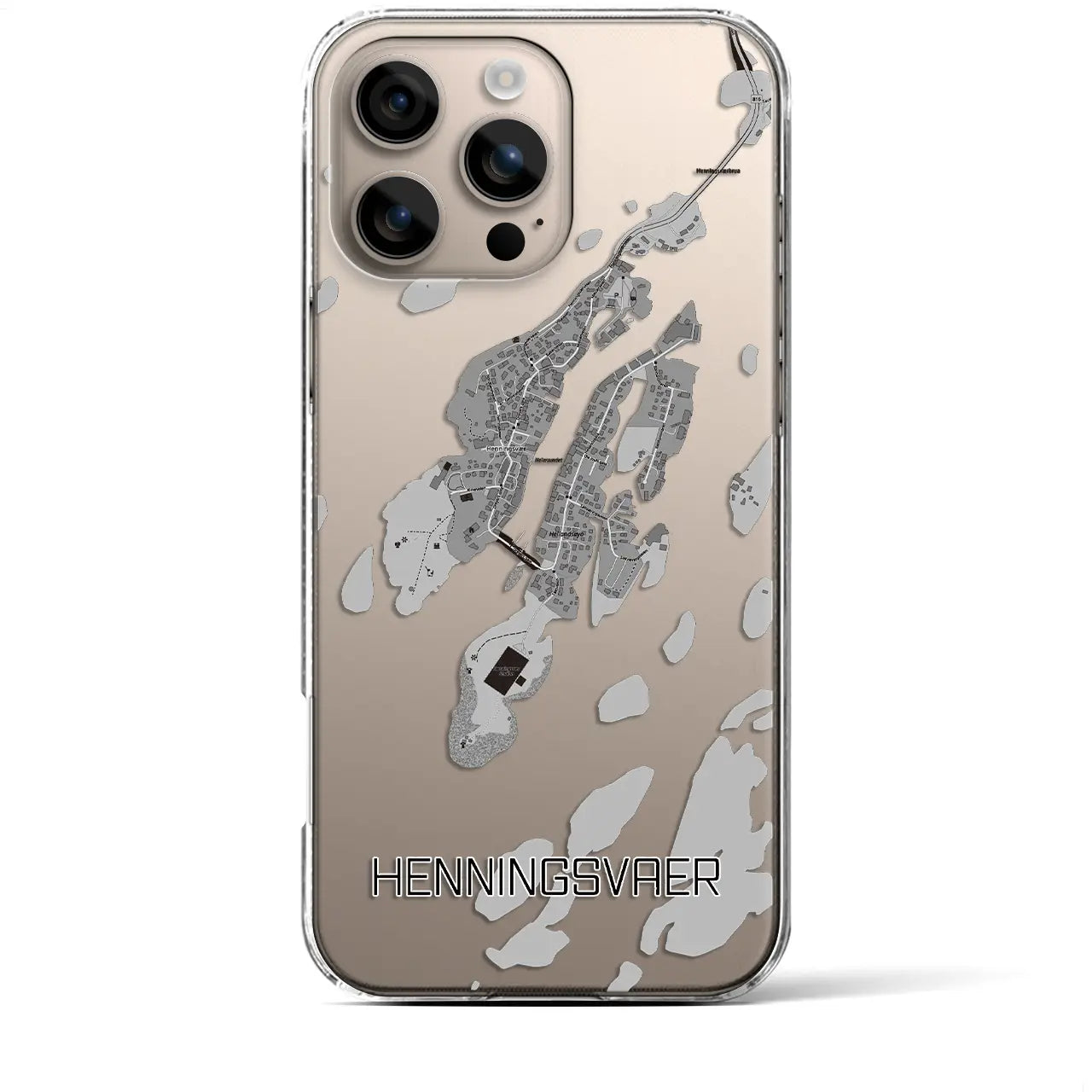 【ヘニングスヴァール(ノルウェー)】地図柄iPhoneケース(クリアタイプ)