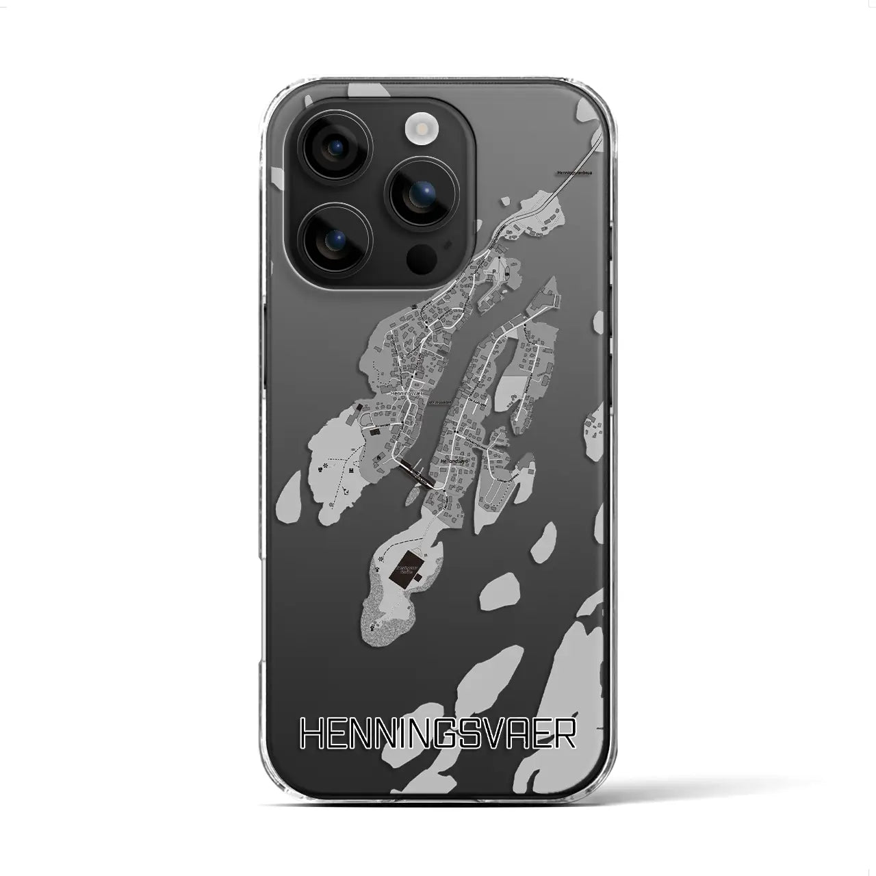 【ヘニングスヴァール(ノルウェー)】地図柄iPhoneケース(クリアタイプ)