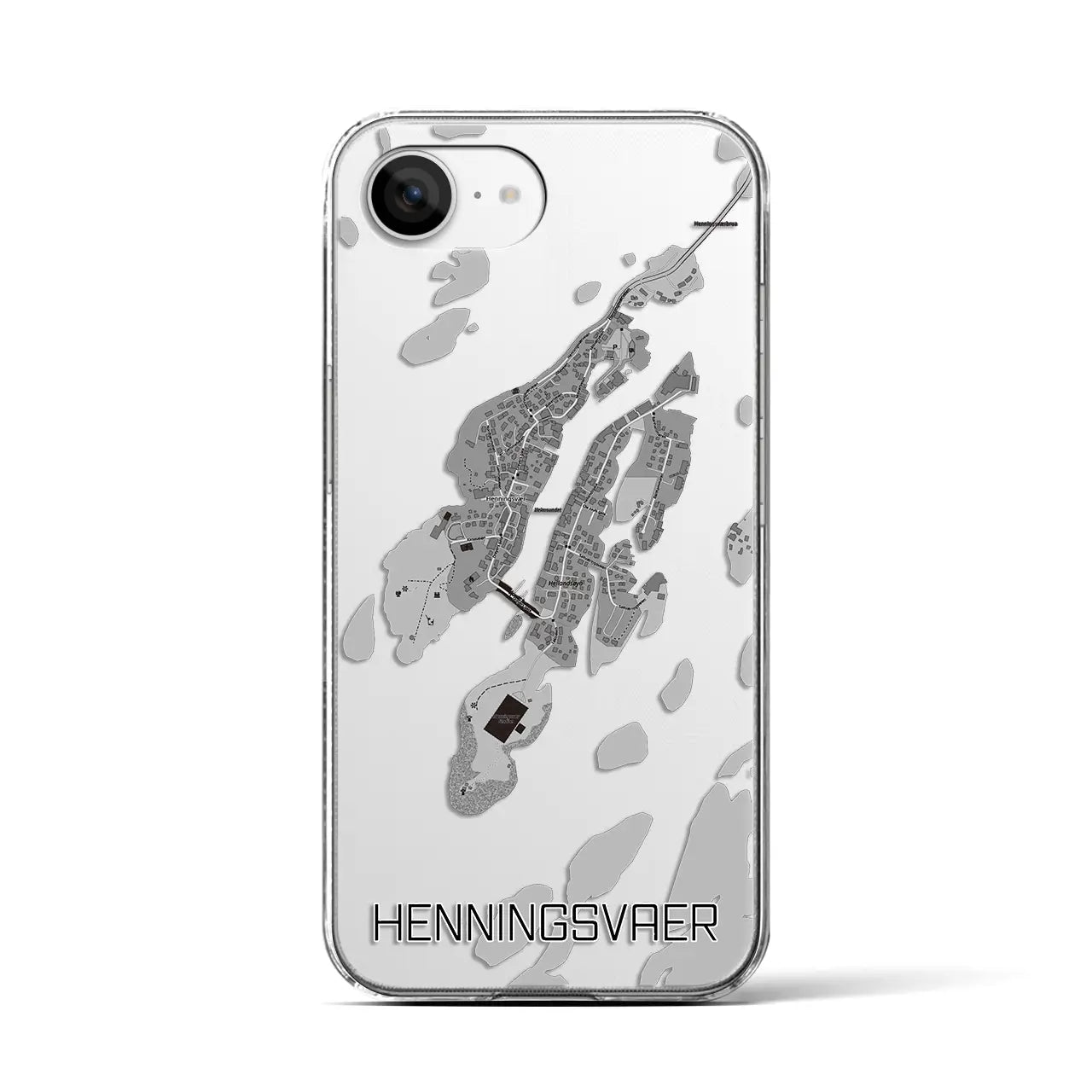 【ヘニングスヴァール(ノルウェー)】地図柄iPhoneケース(クリアタイプ)