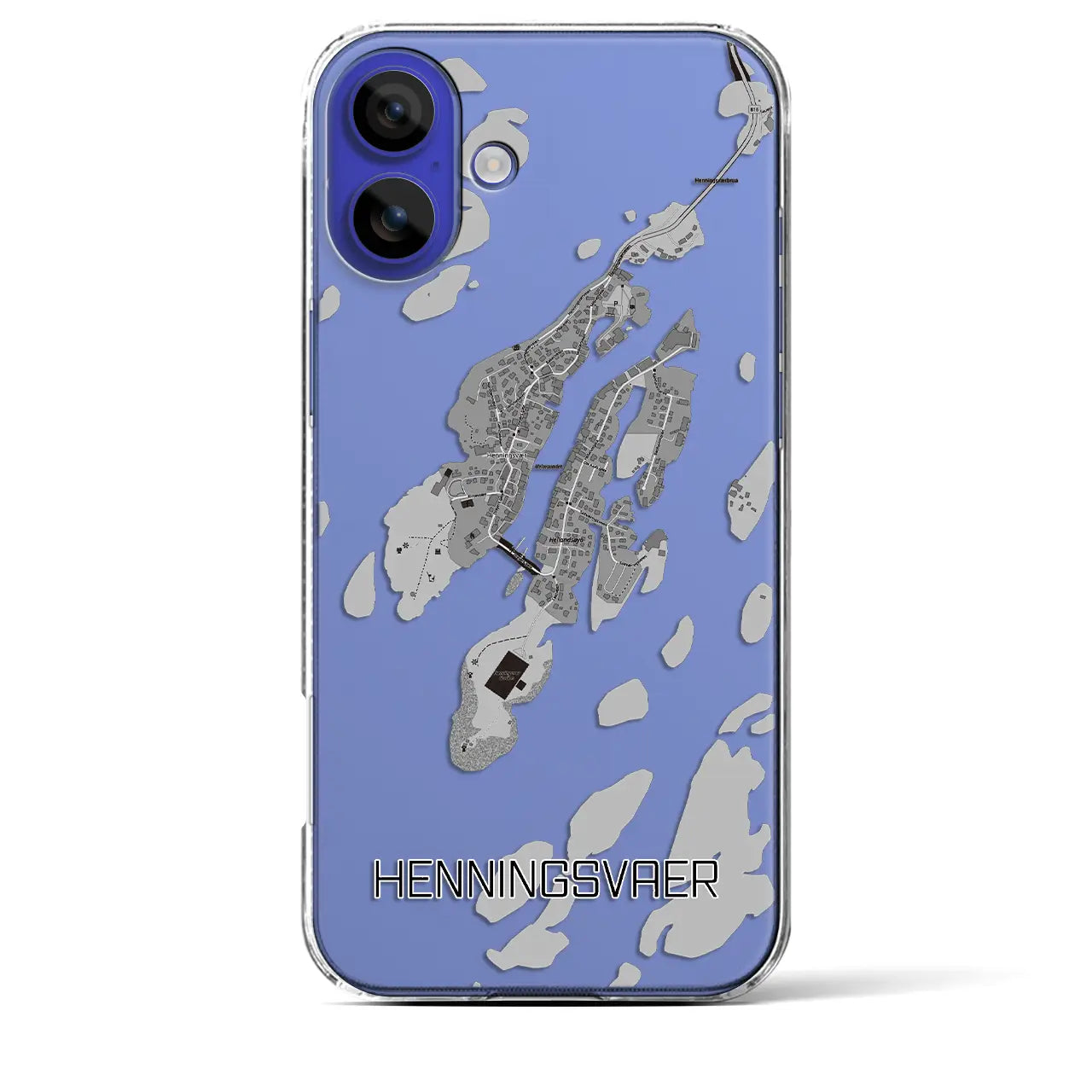 【ヘニングスヴァール(ノルウェー)】地図柄iPhoneケース(クリアタイプ)