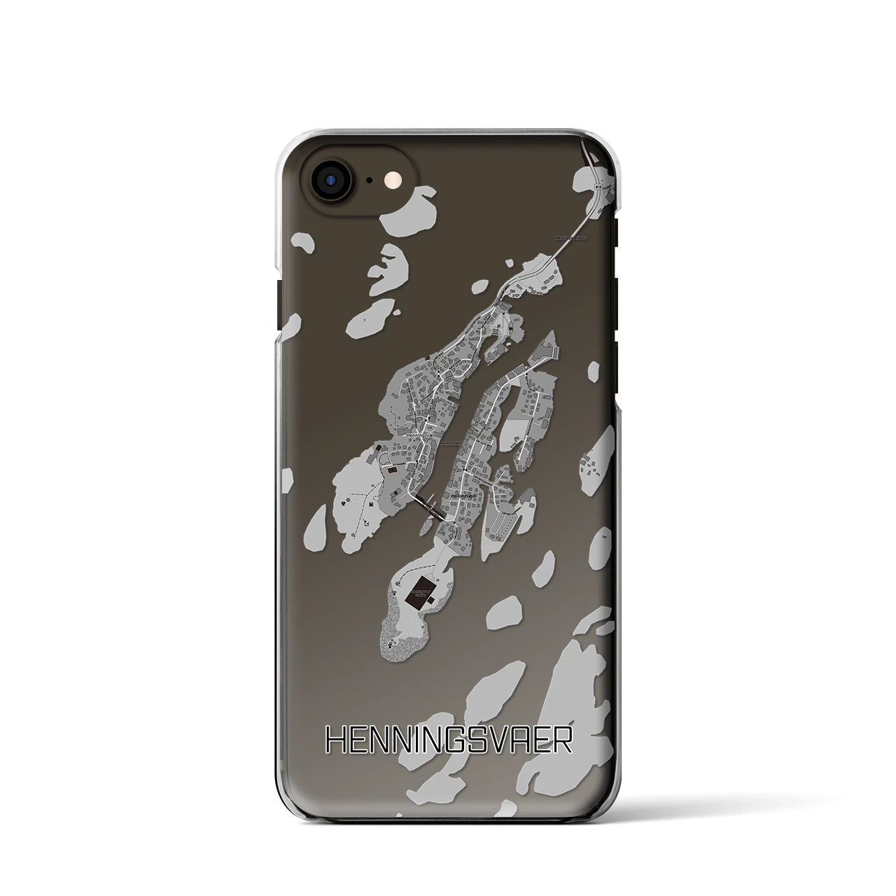 【ヘニングスヴァール(ノルウェー)】地図柄iPhoneケース(クリアタイプ)