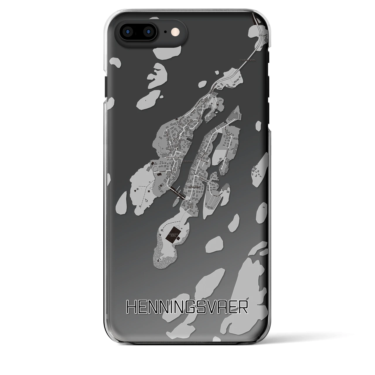 【ヘニングスヴァール(ノルウェー)】地図柄iPhoneケース(クリアタイプ)