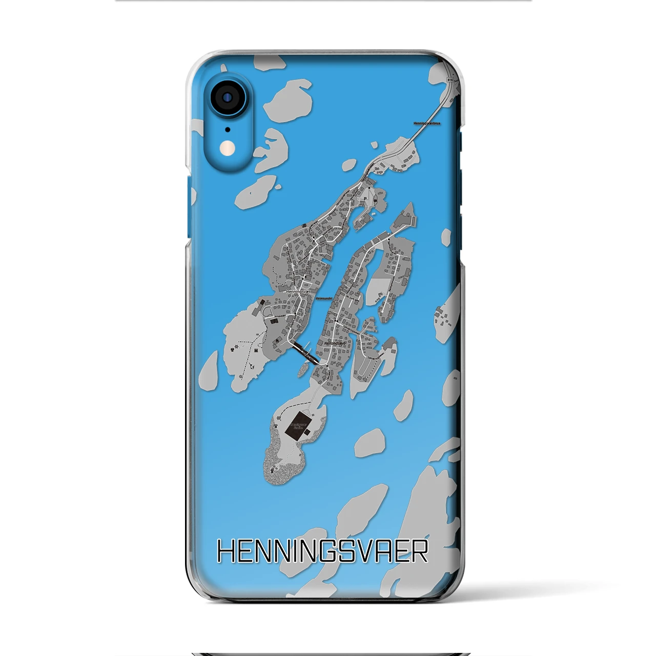 【ヘニングスヴァール(ノルウェー)】地図柄iPhoneケース(クリアタイプ)