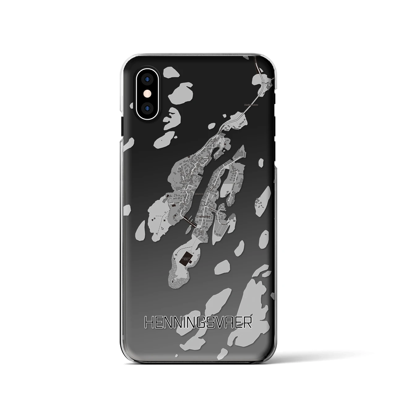 【ヘニングスヴァール(ノルウェー)】地図柄iPhoneケース(クリアタイプ)