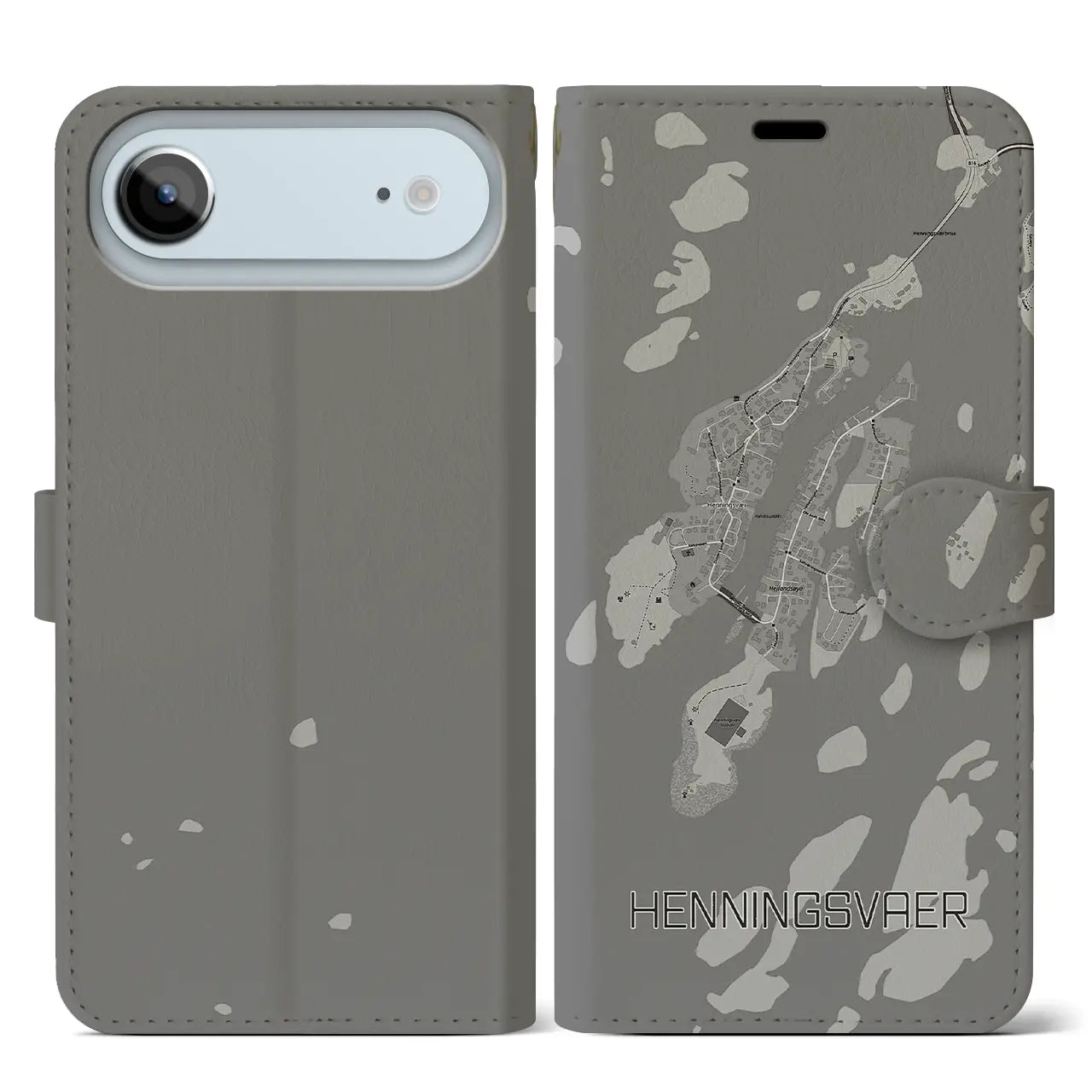 【ヘニングスヴァール(ノルウェー)】地図柄iPhoneケース(手帳タイプ)