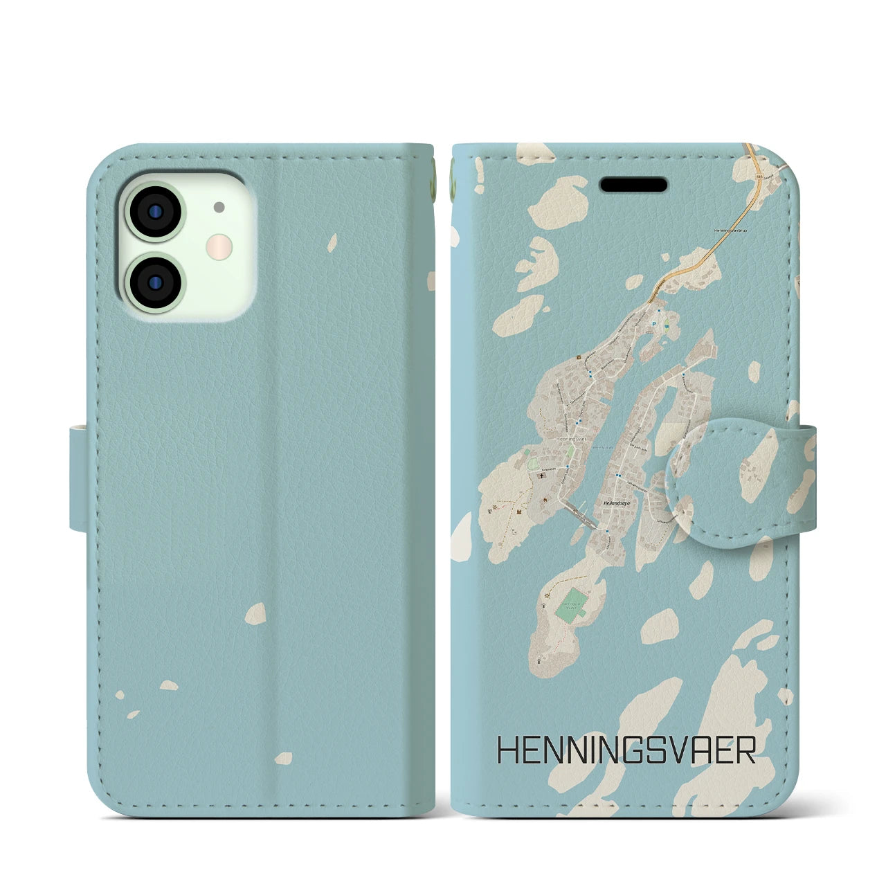 【ヘニングスヴァール(ノルウェー)】地図柄iPhoneケース(手帳タイプ)