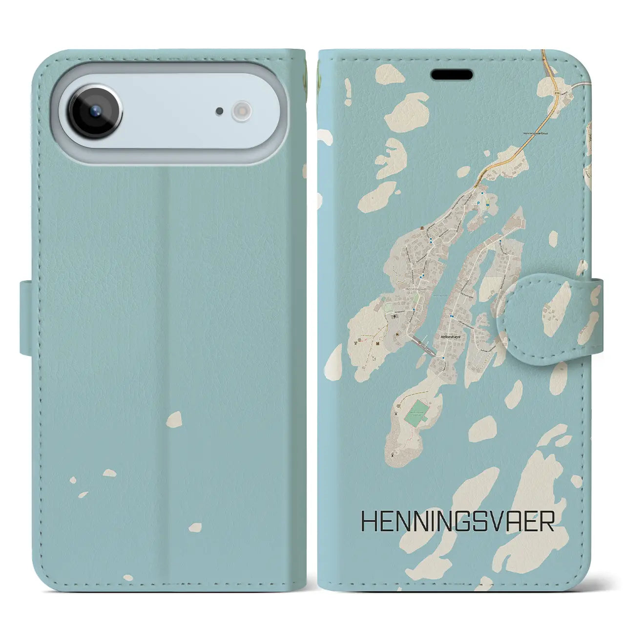 【ヘニングスヴァール(ノルウェー)】地図柄iPhoneケース(手帳タイプ)