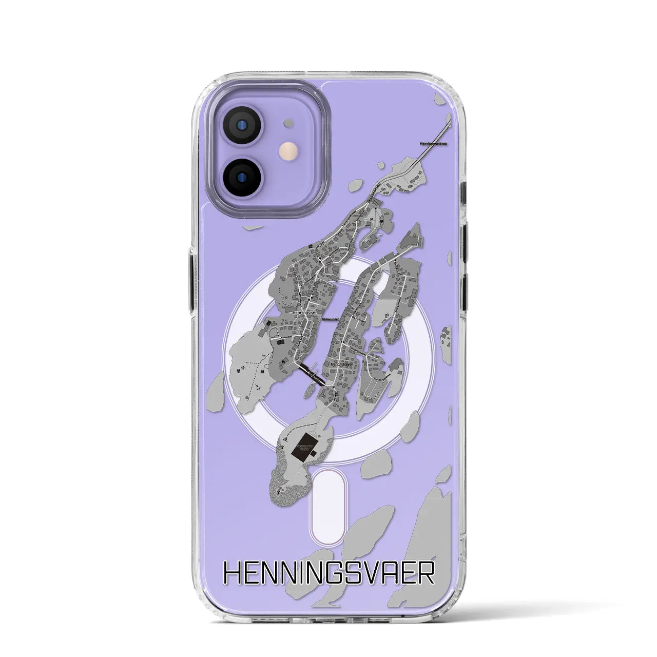 【ヘニングスヴァール(ノルウェー)】地図柄iPhoneケース(MagSafeタイプ)