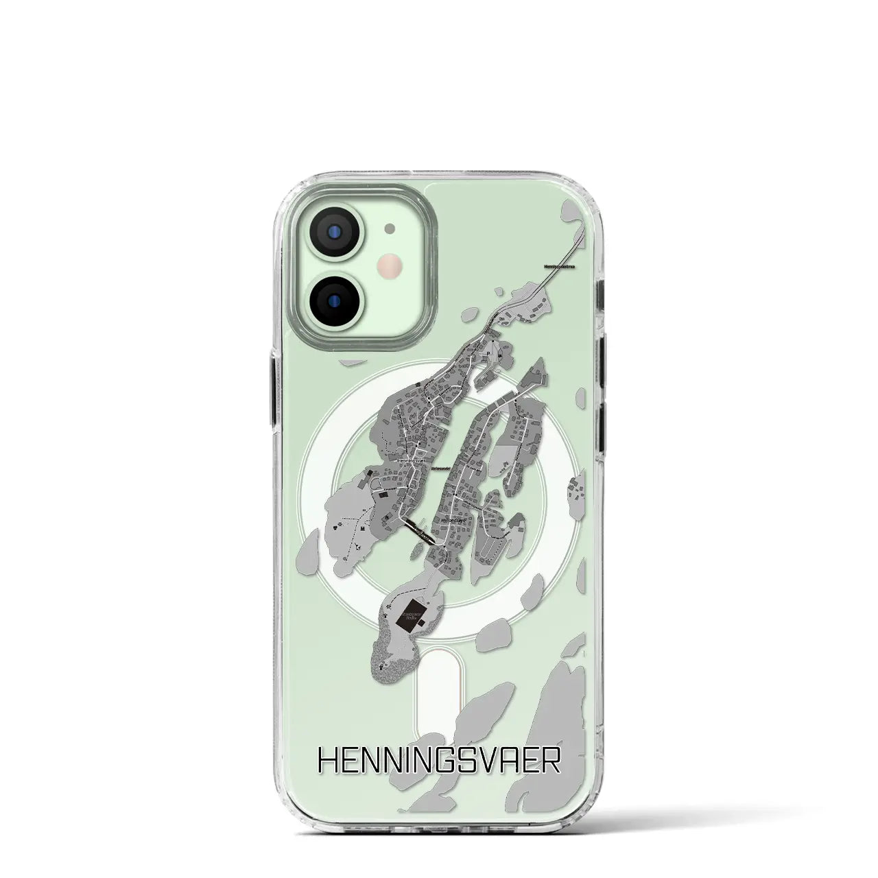 【ヘニングスヴァール(ノルウェー)】地図柄iPhoneケース(MagSafeタイプ)