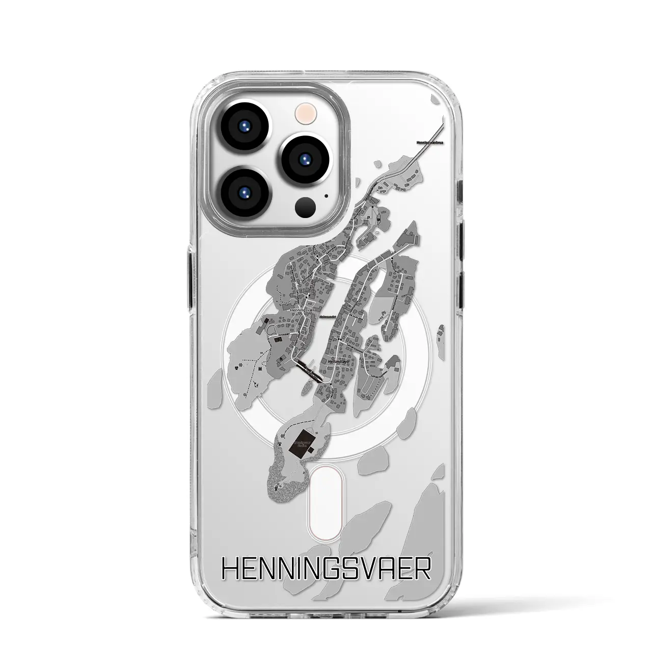 【ヘニングスヴァール(ノルウェー)】地図柄iPhoneケース(MagSafeタイプ)