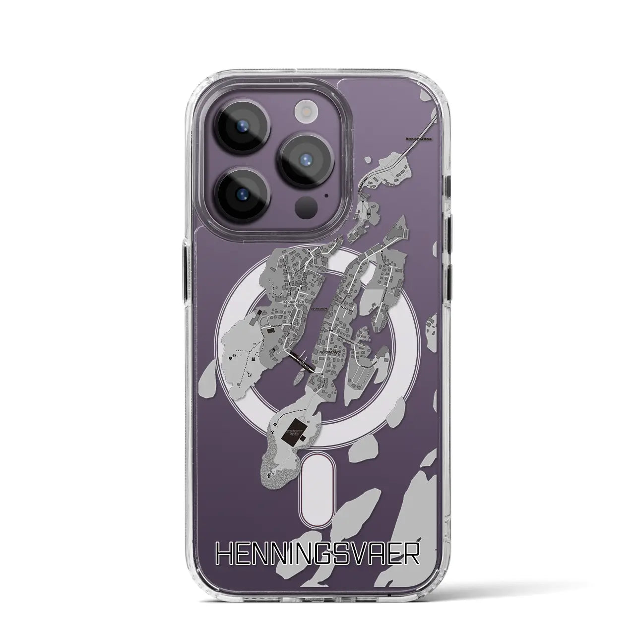 【ヘニングスヴァール(ノルウェー)】地図柄iPhoneケース(MagSafeタイプ)