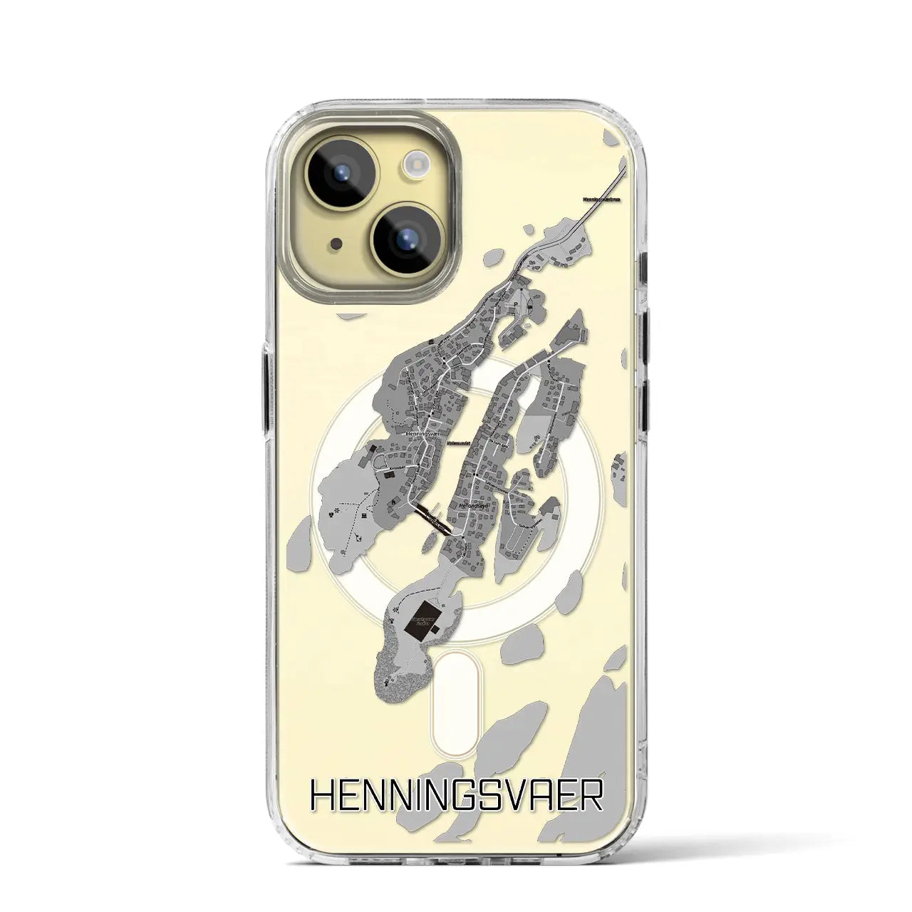 【ヘニングスヴァール(ノルウェー)】地図柄iPhoneケース(MagSafeタイプ)