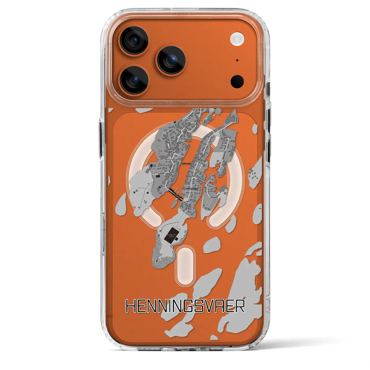 【ヘニングスヴァール(ノルウェー)】地図柄iPhoneケース(MagSafeタイプ)