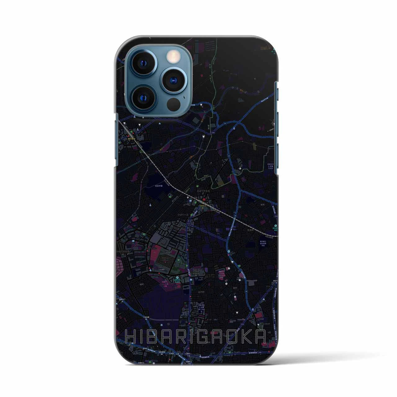 【ひばりヶ丘(東京都)】地図柄iPhoneケース(バックカバータイプ)