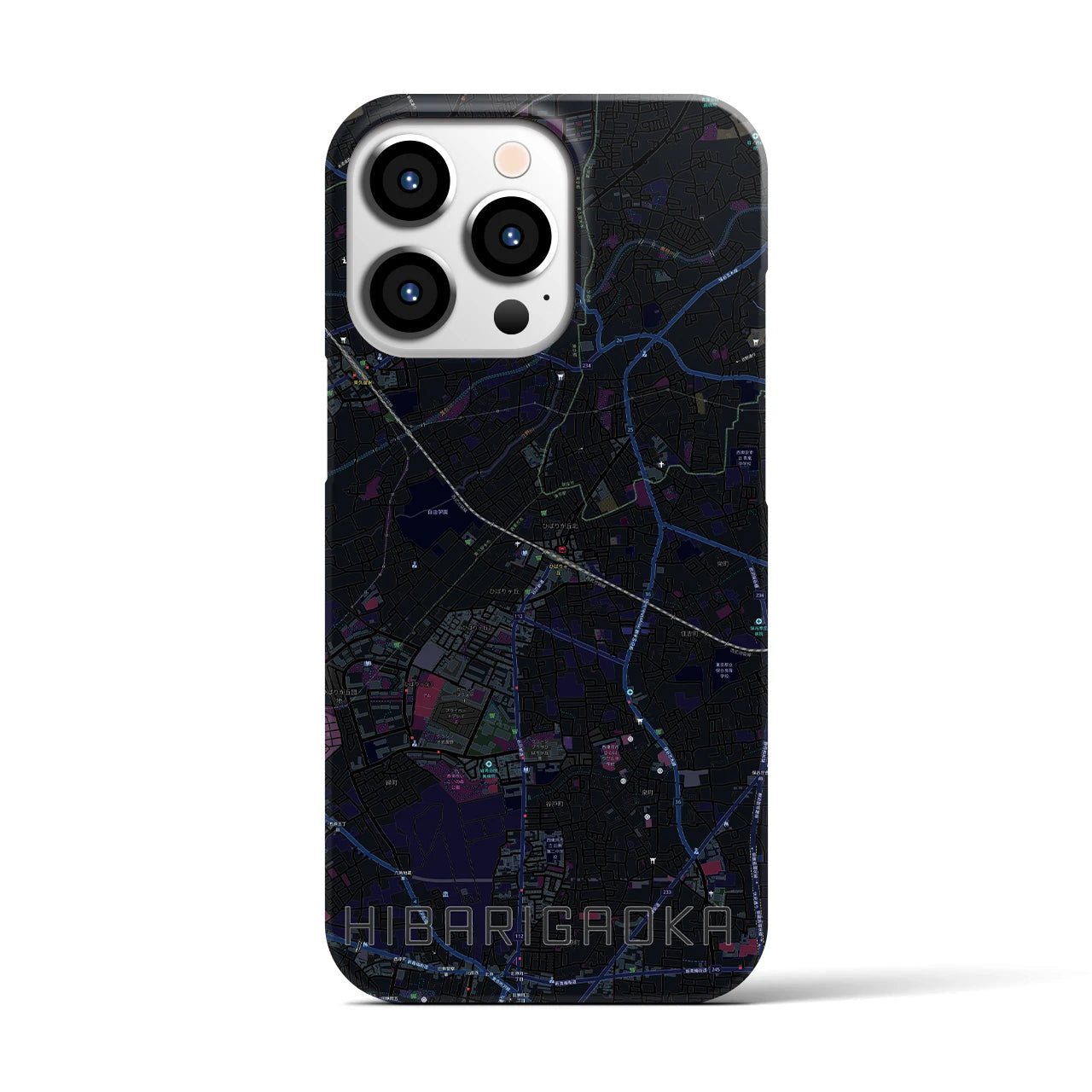 【ひばりヶ丘(東京都)】地図柄iPhoneケース(バックカバータイプ)