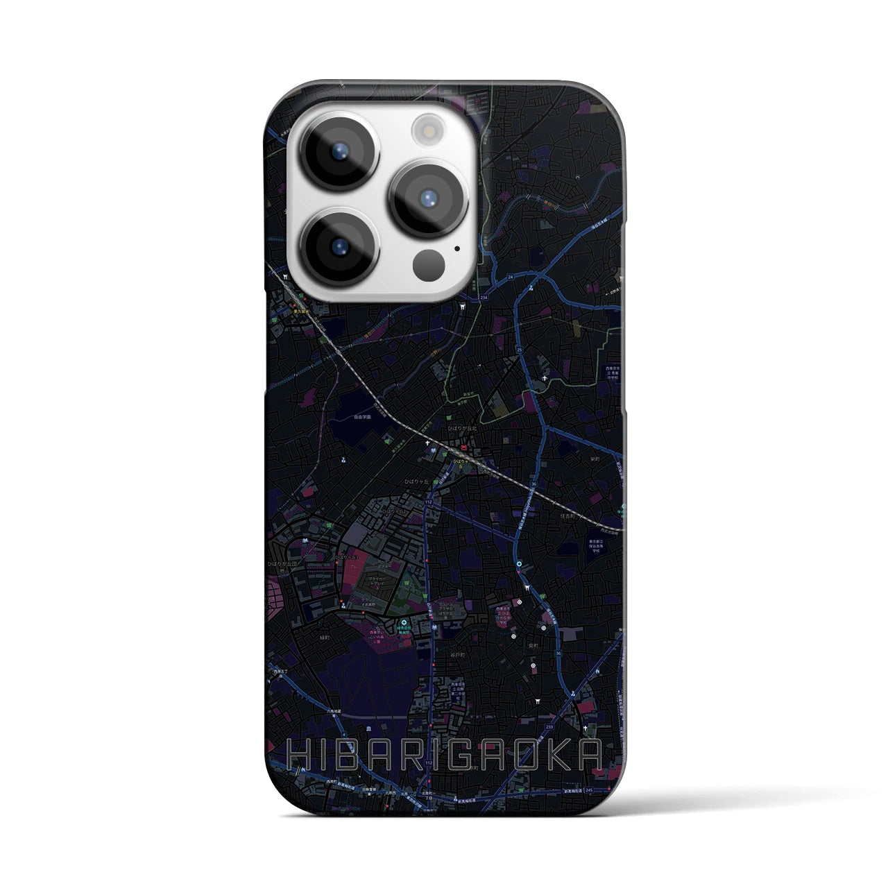 【ひばりヶ丘(東京都)】地図柄iPhoneケース(バックカバータイプ)