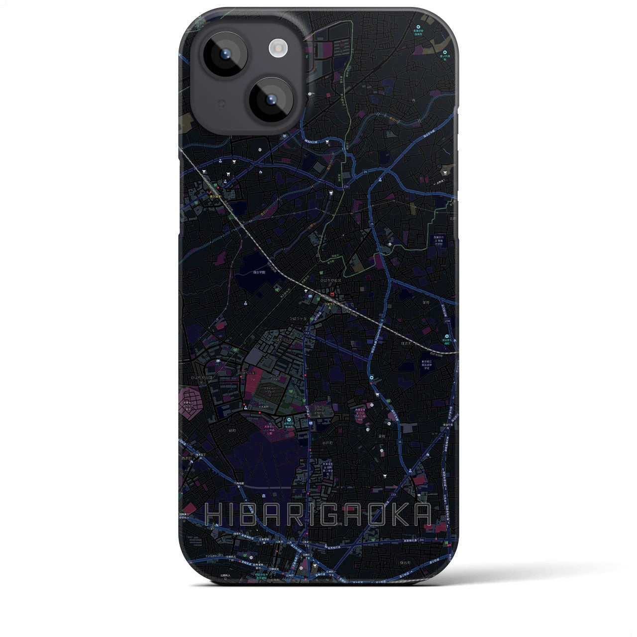 【ひばりヶ丘(東京都)】地図柄iPhoneケース(バックカバータイプ)