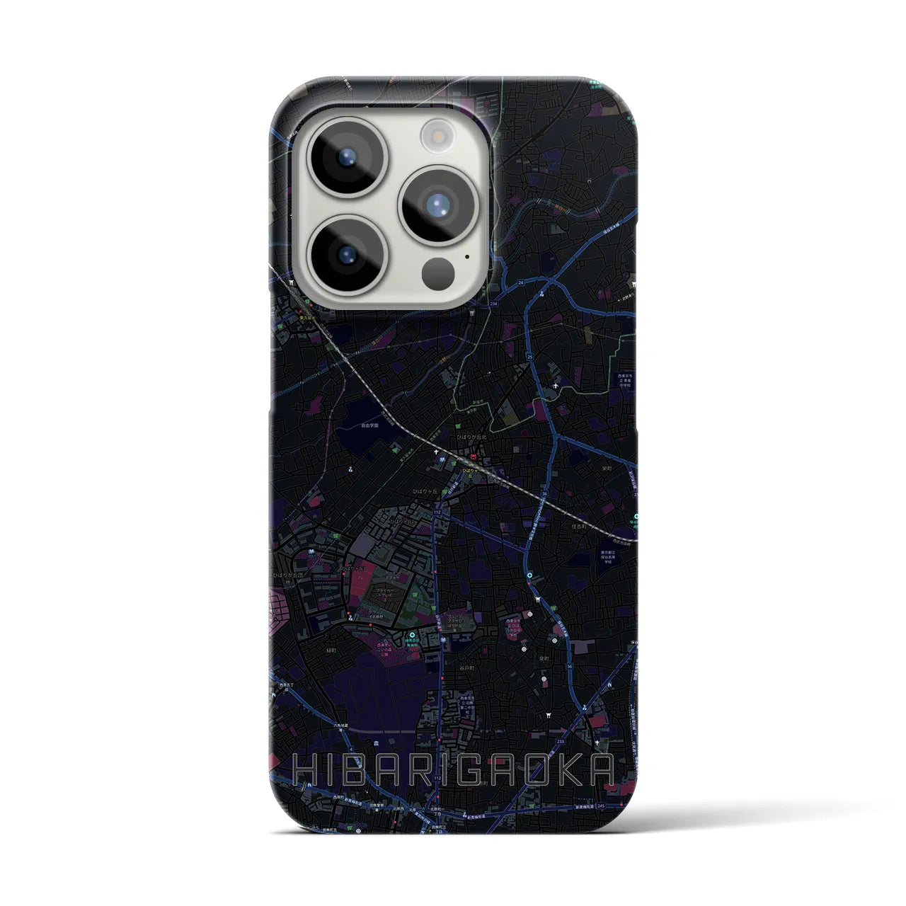 【ひばりヶ丘(東京都)】地図柄iPhoneケース(バックカバータイプ)