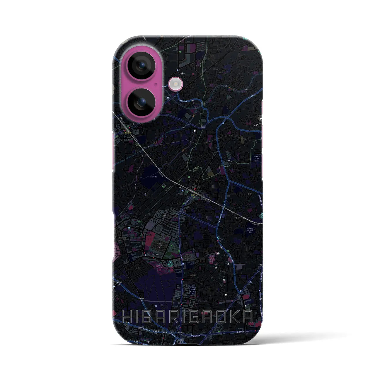 【ひばりヶ丘(東京都)】地図柄iPhoneケース(バックカバータイプ)