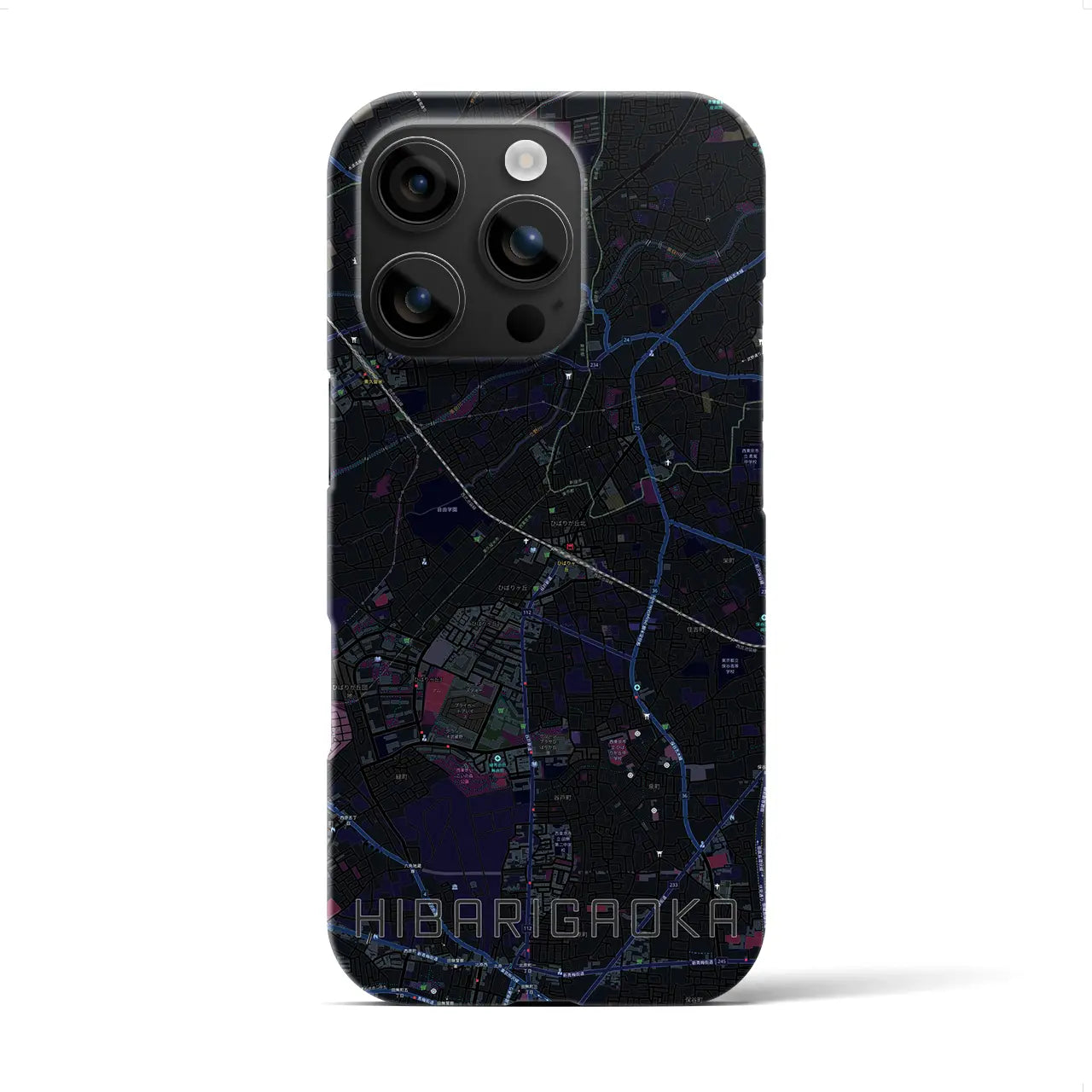 【ひばりヶ丘(東京都)】地図柄iPhoneケース(バックカバータイプ)