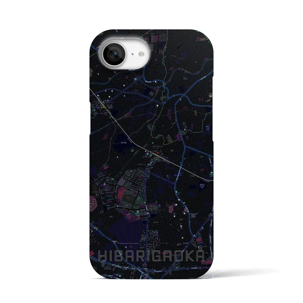 【ひばりヶ丘(東京都)】地図柄iPhoneケース(バックカバータイプ)