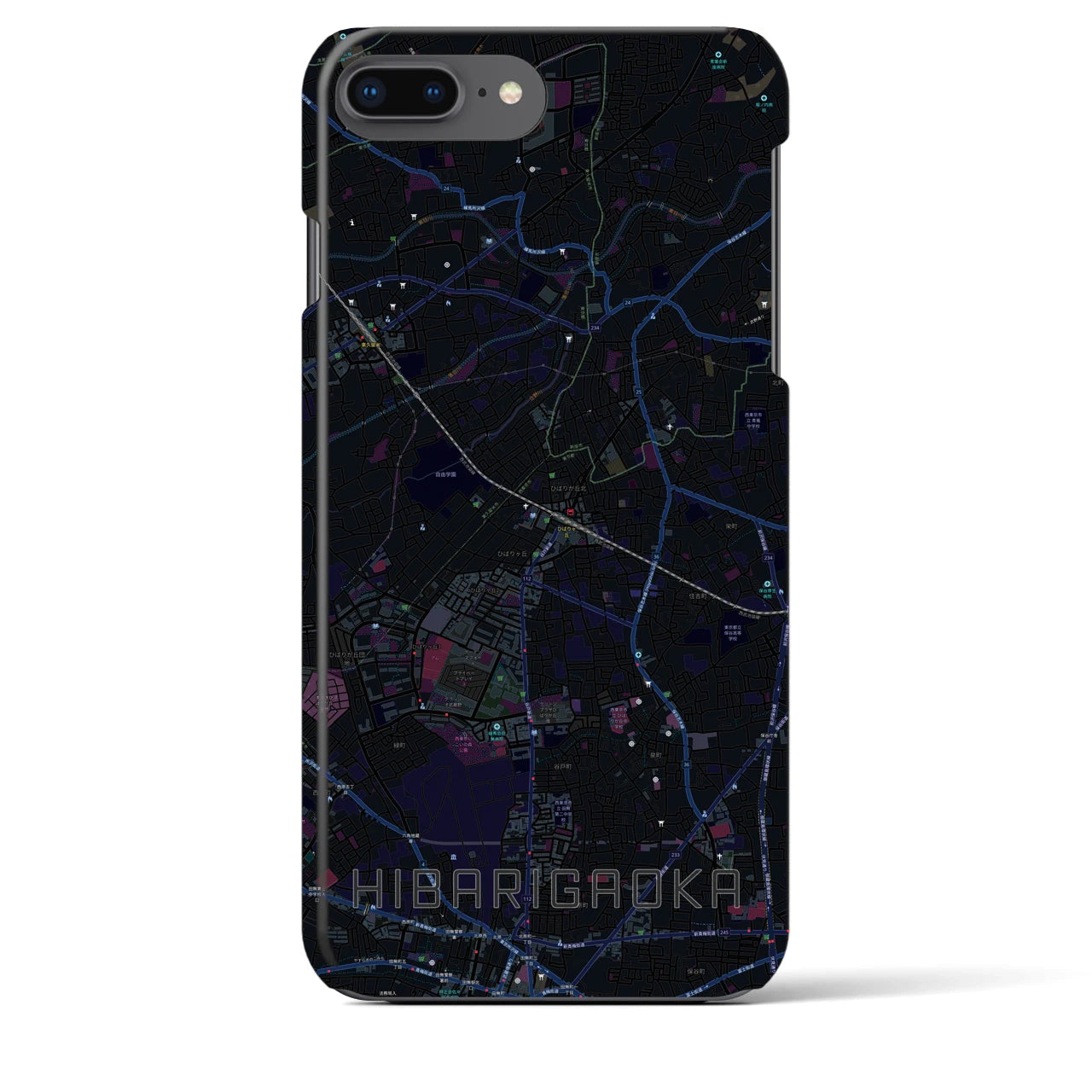 【ひばりヶ丘(東京都)】地図柄iPhoneケース(バックカバータイプ)