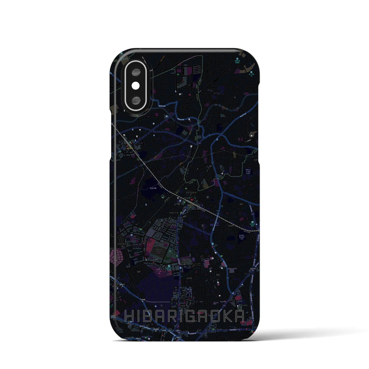 【ひばりヶ丘(東京都)】地図柄iPhoneケース(バックカバータイプ)
