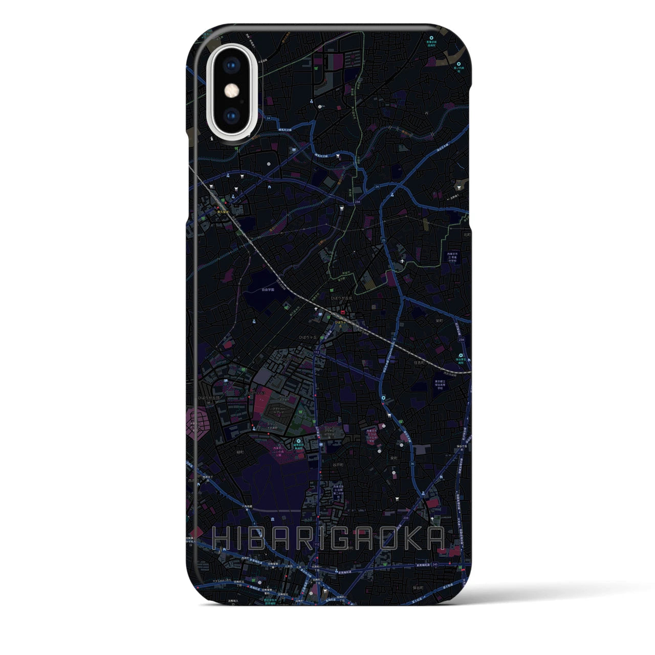 【ひばりヶ丘(東京都)】地図柄iPhoneケース(バックカバータイプ)