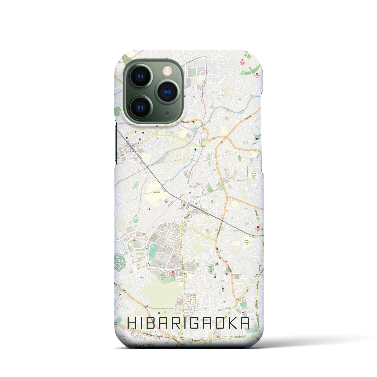【ひばりヶ丘(東京都)】地図柄iPhoneケース(バックカバータイプ)