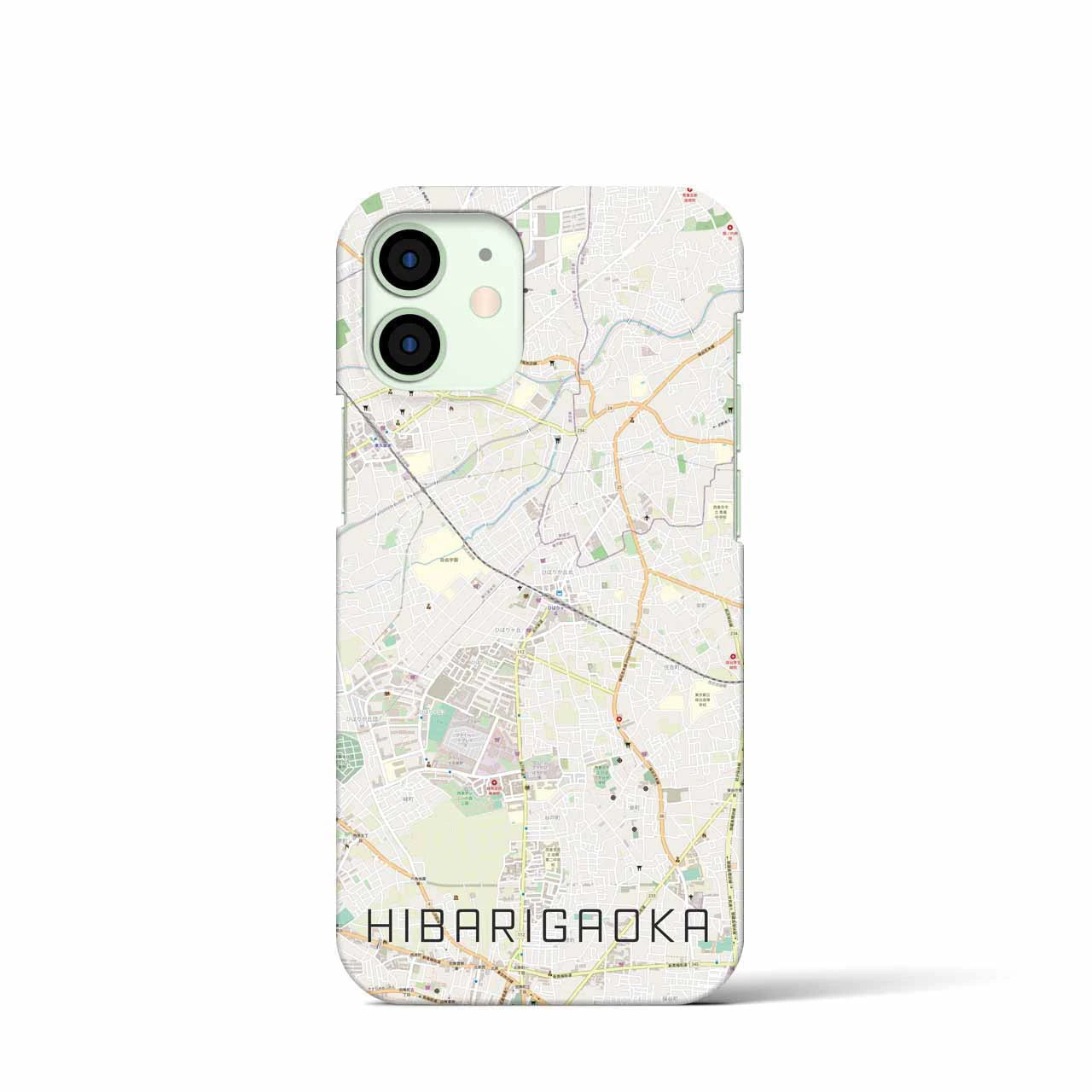 【ひばりヶ丘(東京都)】地図柄iPhoneケース(バックカバータイプ)