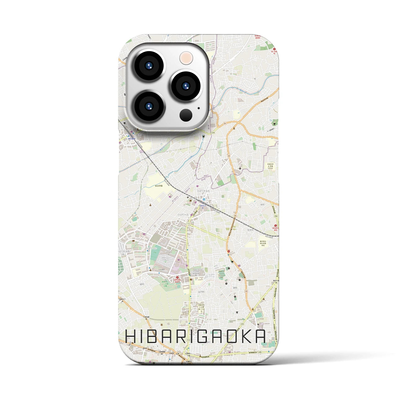 【ひばりヶ丘(東京都)】地図柄iPhoneケース(バックカバータイプ)