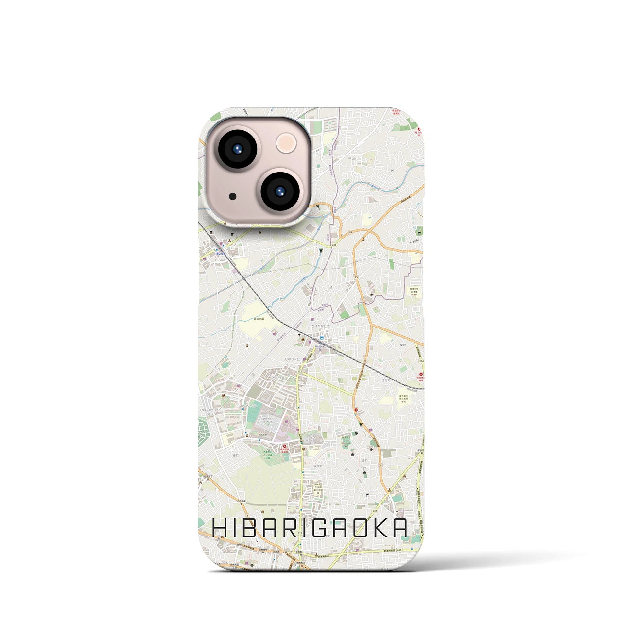 【ひばりヶ丘(東京都)】地図柄iPhoneケース(バックカバータイプ)