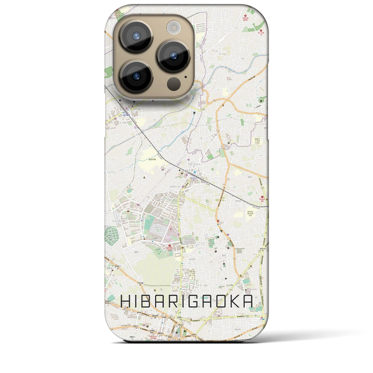 【ひばりヶ丘(東京都)】地図柄iPhoneケース(バックカバータイプ)