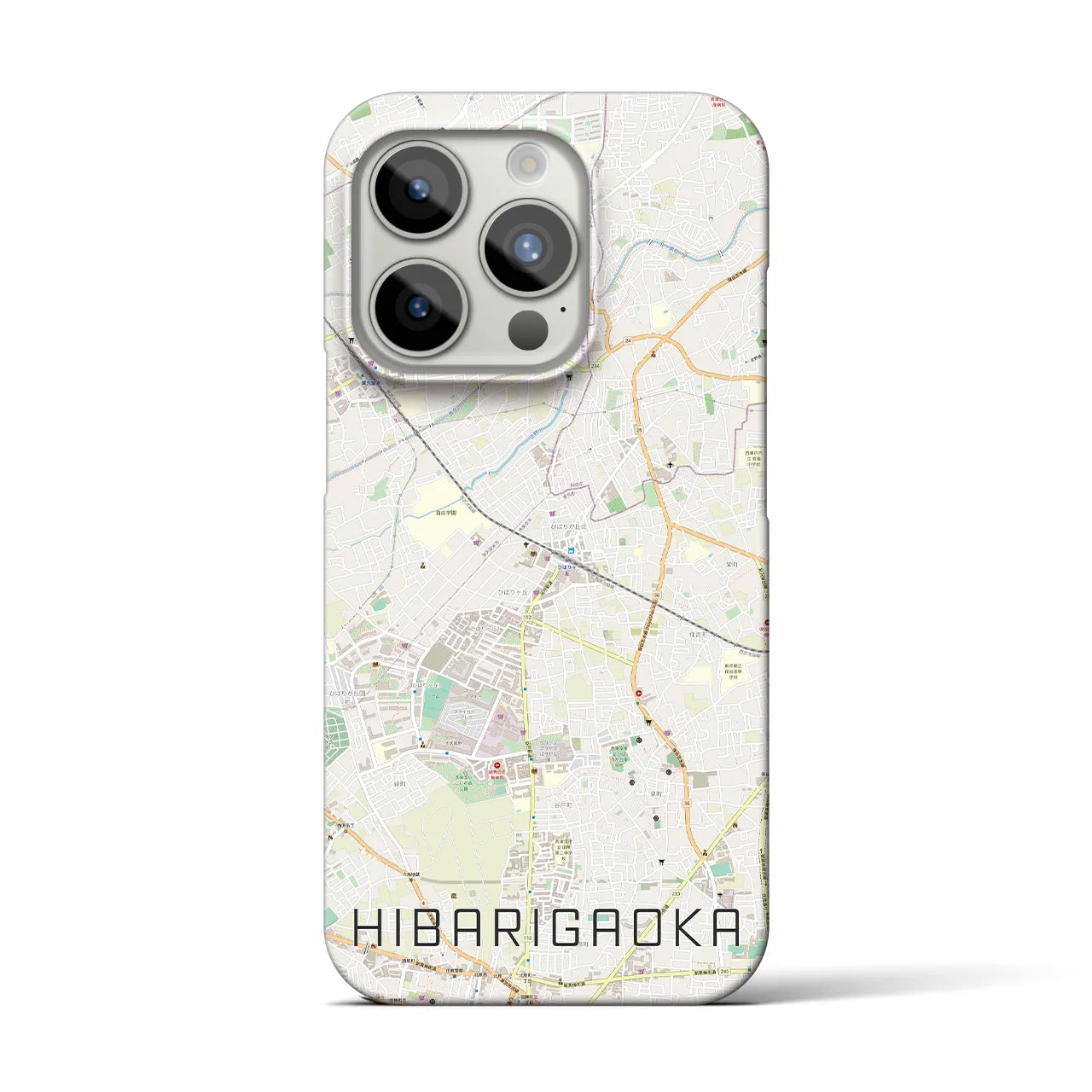 【ひばりヶ丘(東京都)】地図柄iPhoneケース(バックカバータイプ)