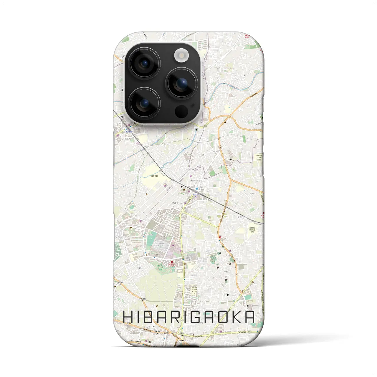 【ひばりヶ丘(東京都)】地図柄iPhoneケース(バックカバータイプ)