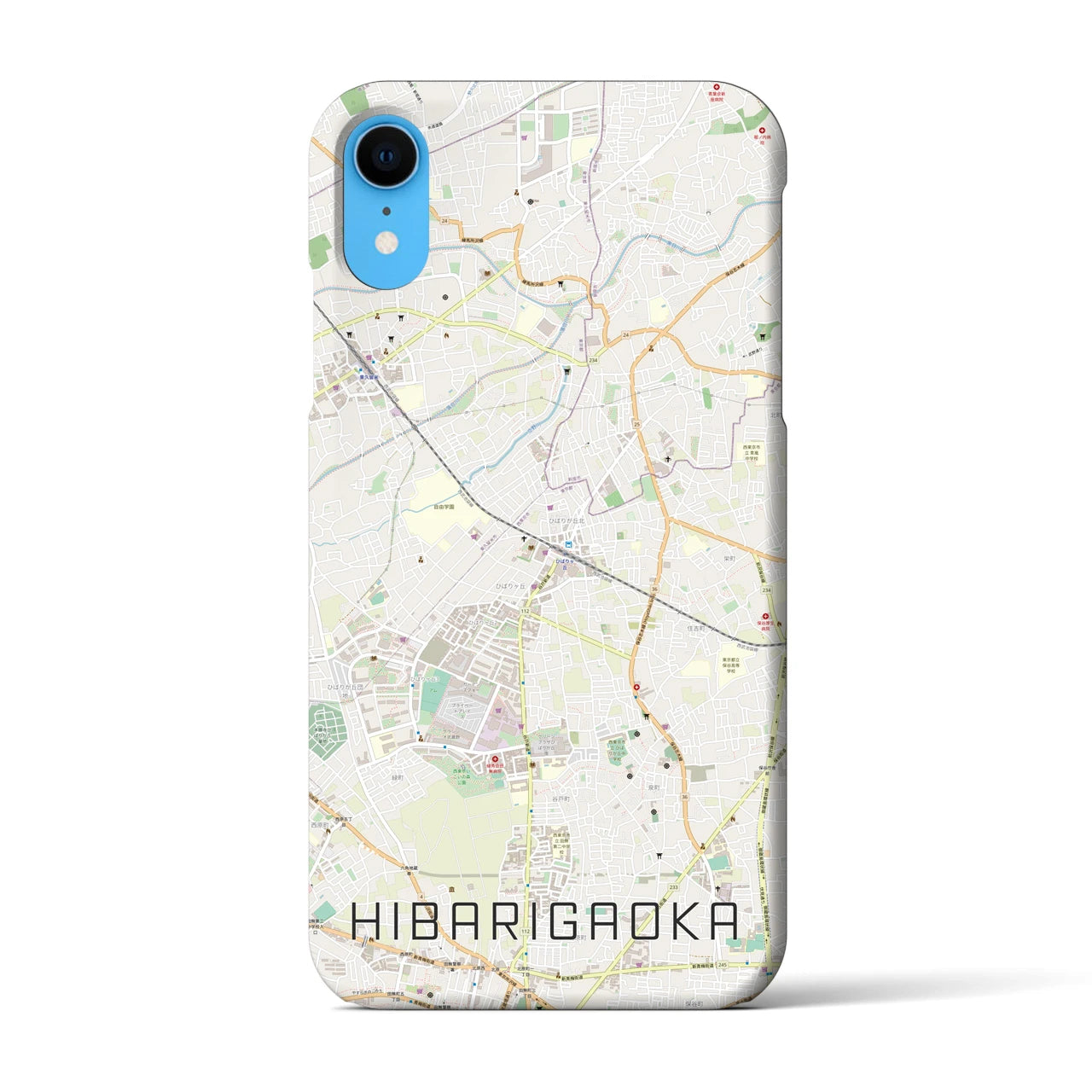 【ひばりヶ丘(東京都)】地図柄iPhoneケース(バックカバータイプ)