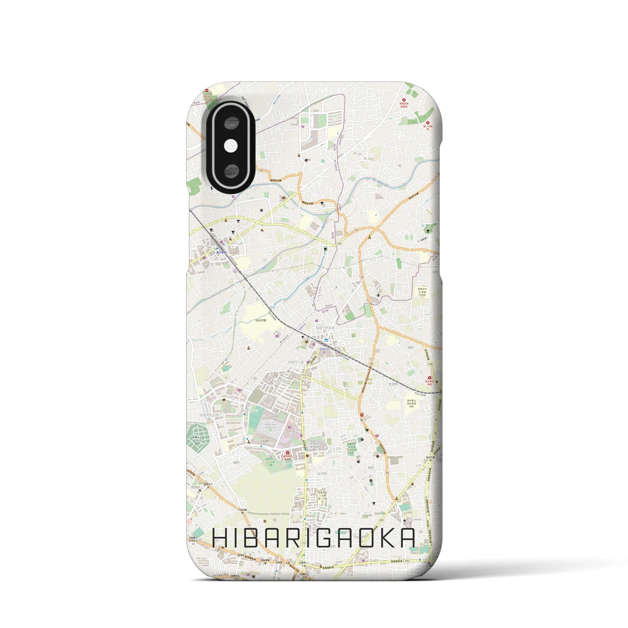 【ひばりヶ丘(東京都)】地図柄iPhoneケース(バックカバータイプ)